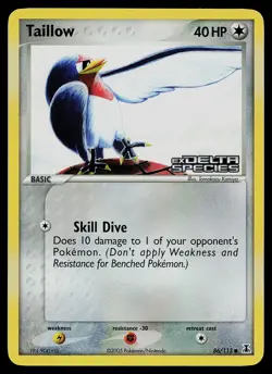 Pokemon Card - Taillow Delta Species 86/113 Common Reverse Holo Stamped - Image 1