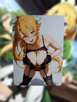 Leafa Sword Art Online Anime Waifu Sexy Goddess Doujin Lewd Hentai Card - Image 1