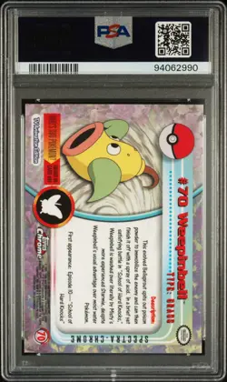 2000 Topps Chrome #70 Weepinbell Pokemon T.V. Spectra PSA 9 - Image 2