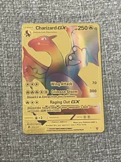 Pokemon Charizard GX HP250 Gold Foil Fan Art 150/147🔥 MINT - Image 1