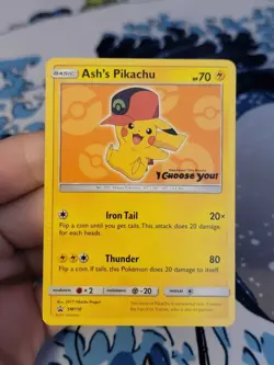 Ash's Pikachu - SM110 - SM Black Star Promo Pokemon NM- - Image 1