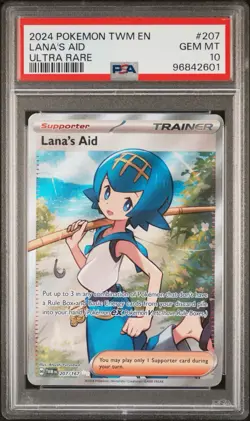 PSA 10 Lana's Aid 207/167 Ultra Rare SV Twilight Masquerade Pokemon TCG - Image 1