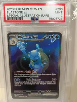 2023 POKEMON MEW EN-151 SPECIAL ILLUSTRATION RARE #200 BLASTOISE EX PSA 9 - Image 1