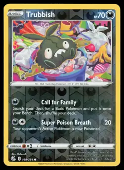 Trubbish 168/264 Reverse Holo Pokemon Fusion Strike LP - Image 1