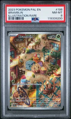 2023 POKEMON PAL EN-PALDEA EVOLVED ILLUSTRATION RARE #198 BRAMBLIN PSA 8 - Image 1
