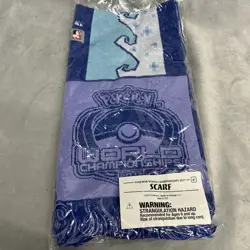 Pokemon World Championships 2017 Scarf New Sealed Fringe Bottom Purple Blue - Image 1