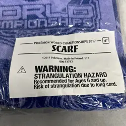 Pokemon World Championships 2017 Scarf New Sealed Fringe Bottom Purple Blue - Image 2
