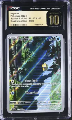 CGC 10 PRISTINE Psyduck 175/165 Scarlet & Violet 151 POKEMON ILLUSTRATION RARE - Image 1