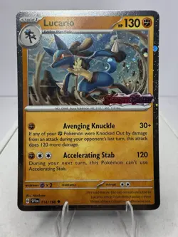 Lucario 114/198 Cosmos Holo Scarlet & Violet Stamped Pokemon TCG Near Mint - Image 1
