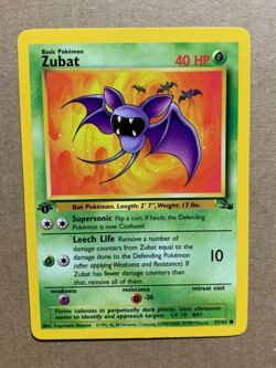 1st Edition Zubat 57/62 Fossil Set - Common Pokemon Card - NM/Mint - Image 1