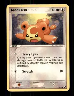2X Pokemon Card Teddiursa (EX Unseen Forces) 77/115MODERATELY PLAYED Common TCG! - Image 1