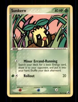 3X Pokemon Card Sunkern (EX Unseen Forces) 76/115 MODERATELY PLAYED Common TCG!! - Image 1