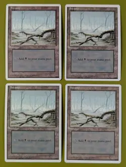 Swamp (A) x4 Fourth Edition 4th 4x Magic the Gathering MTG White Border - Image 1
