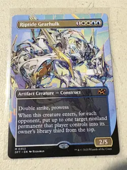 mtg borderless Riptide Gearhulk, mythic rare, Aetherdrift, unplayed - Image 1