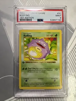 Koffing #51 1st Edition Base Set 1999 Pokemon Game PSA 9 🍃 - Image 1