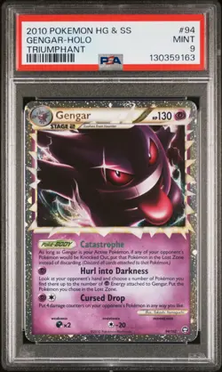 2010 POKEMON HEARTGOLD & SOULSILVER TRIUMPHANT #94 GENGAR-HOLO PSA 9 - Image 1