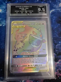 Gengar & Mimikyu GX 186/181 Pokemon Sun And Moon Team Up Get Graded 9.5 Mint + - Image 1