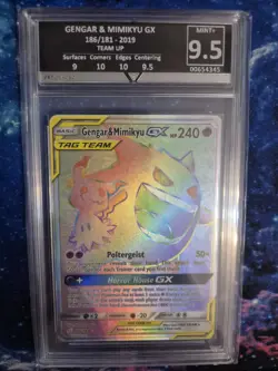 Gengar & Mimikyu GX 186/181 Pokemon Sun And Moon Team Up Get Graded 9.5 Mint + - Image 2