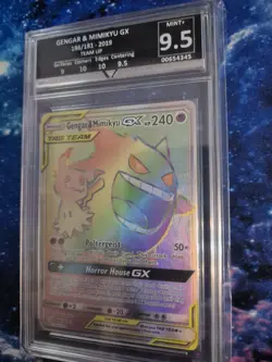 Gengar & Mimikyu GX 186/181 Pokemon Sun And Moon Team Up Get Graded 9.5 Mint + - Image 3