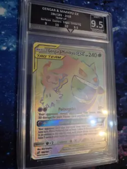 Gengar & Mimikyu GX 186/181 Pokemon Sun And Moon Team Up Get Graded 9.5 Mint + - Image 4