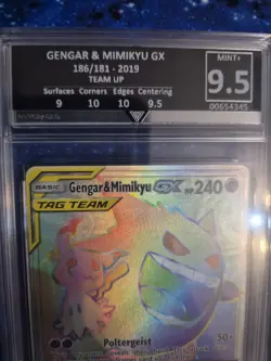 Gengar & Mimikyu GX 186/181 Pokemon Sun And Moon Team Up Get Graded 9.5 Mint + - Image 5