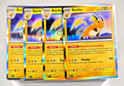 Pokemon TCG Paldean Fates Raichu 019/091 Holo Rare x4 - Image 1