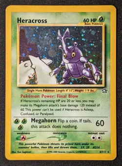 Heracross - 6/111 - Neo Genesis Holo Rare Unlimited - Vintage WOTC Pokemon - LP - Image 1