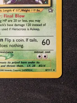 Heracross - 6/111 - Neo Genesis Holo Rare Unlimited - Vintage WOTC Pokemon - LP - Image 5
