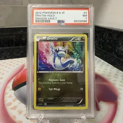 PSA 7 Near Mint 2012 Pokemon Black & White Dragon Vault Dratini Holo #2/20 -Read - Image 1