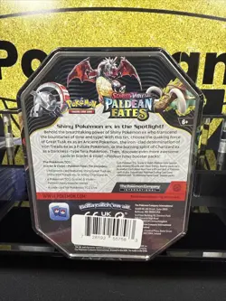 Pokemon TCG: Scarlet & Violet-Paldean Fates Tin (Shiny Charizard ex) Sealed - Image 2