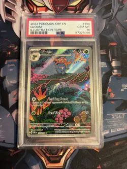 2023 POKEMON OBF EN-OBSIDIAN FLAMES ILLUSTRATION RARE #198 GLOOM PSA 10 - Image 1