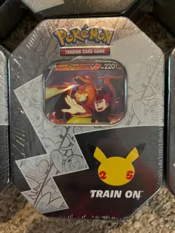 Pokemon TCG 25th Anniversary Celebrations Tin Lance's Charizard V - SEALED 820650809880 - Image 1