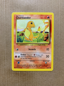 Charmander 46/102 Base Set - Common Pokemon Card - LP - Image 1