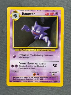 Haunter 29/102 Base Set Series UNCOMMON Basic Stage 1 POKEMON CARD 1999 - NM - Image 1