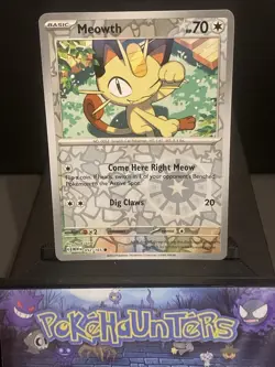 Pokemon Card Meowth 052/165 Scarlet & Violet 151 Reverse Holo Near Mint - Image 1