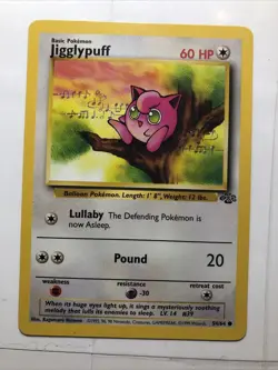 Jigglypuff 54/64 Regular Pokemon Card Jungle Common 60 HP Lightly Played - Image 1