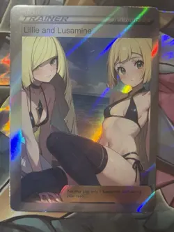 Pokemon Lillie & Lusamine Anime Waifu Custom DIY Trainer Art Pokemon card - Image 2