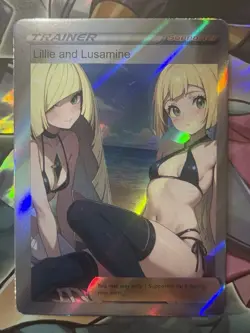 Pokemon Lillie & Lusamine Anime Waifu Custom DIY Trainer Art Pokemon card - Image 3