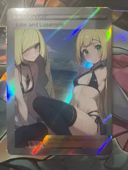 Pokemon Lillie & Lusamine Anime Waifu Custom DIY Trainer Art Pokemon card - Image 4