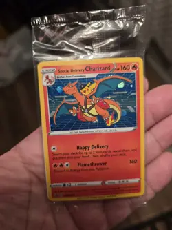 Special Delivery Charizard SWSH075 SWSH with Swirl! Promo Cards Holo Sealed. - Image 1