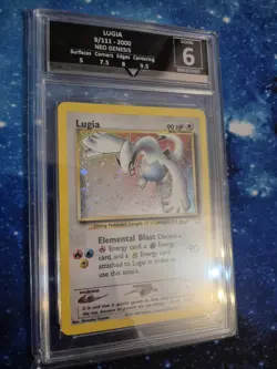Lugia 2000 Pokemon Neo Genesis Unlimited 9/111 Get Graded 6 Swirl Holo TCG Card - Image 3