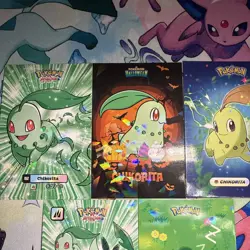 5 Cracked Ice & Star Holos Chikorita & Meganium Card Multiple database Sets - Image 3