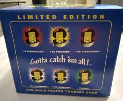 Vintage 1999 Pokemon Burger King 23k Gold Plated Trading Card Togepi Blue Sealed - Image 4
