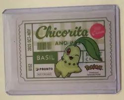 Chicorita Pokemon × PRONTO CAFE PROMO Clear Card Japan 2025 - Image 1