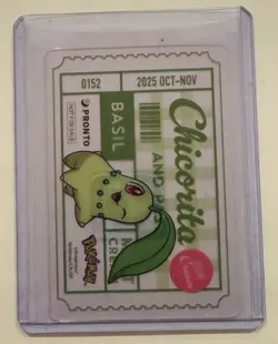 Chicorita Pokemon × PRONTO CAFE PROMO Clear Card Japan 2025 - Image 2