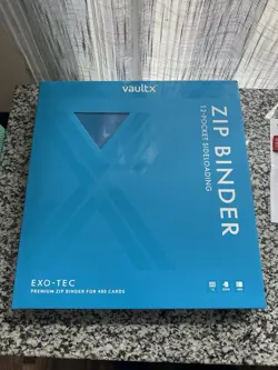 Vault X Neon Blue Exo Tec Zip Binder 12 Pocket Holds 480 Cards In Hand Fast Ship - Image 1