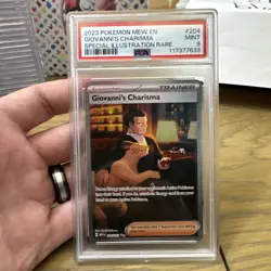 PSA 9 - Giovanni’s Charisma Illustration Rare 204/165 Pokemon TCG Cards - Image 1