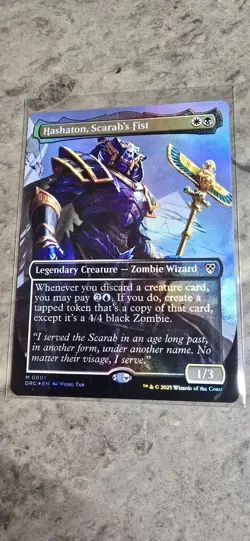 Hashaton, Scarab's Fist (Borderless) Commander: Aetherdrift Foil Mythic MTG NM - Image 1