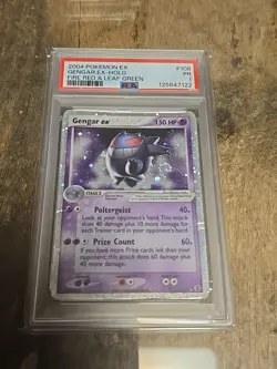 2004 Pokemon Fire Red Leaf Green PSA 1 Gengar EX Holo #108 SWIRL - Image 1