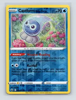Pokemon TCG Castform Rainy Form 033/198 SWSH06: Chilling Reign Reverse Holo NM - Image 1